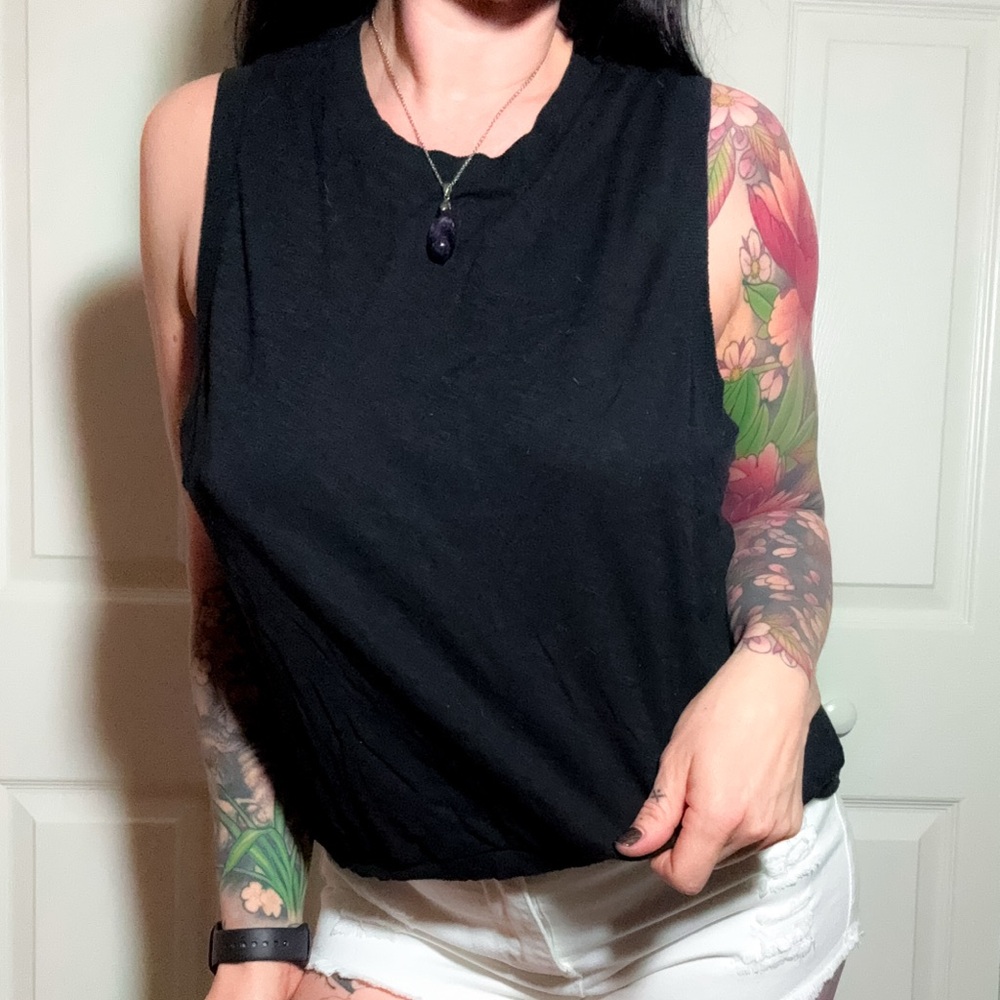 Free People Black Sleeveless Top